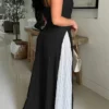 Casual Backless Contrast Spaghetti Strap Regular Jumpsuits