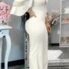 Fashion Casual See-through Half Turtleneck Regular Jumpsuits