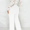Casual Lace See-through With Belt Zipper V Neck Regular Jumpsuits