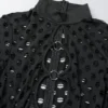 Black Sexy Hollowed Out O Neck Skinny Jumpsuits