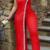 Sexy Sequins One Shoulder Skinny Jumpsuits