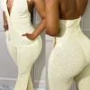 Sexy Casual Backless Halter Skinny Jumpsuits