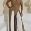 Casual Backless Contrast Spaghetti Strap Regular Jumpsuits