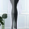 Black Casual Basic O Neck Skinny Jumpsuits