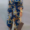 Casual Buckle Strap Design Turndown Collar Long Sleeve Vacation Jumpsuits