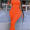 Fashion street Draped Sleeveless O Neck Jumpsuits