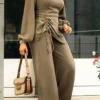 Army Green Fashion Casual O Neck Jumpsuits