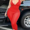Casual Zipper Halter Skinny Jumpsuits