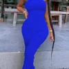Fashion street Draped Sleeveless O Neck Jumpsuits