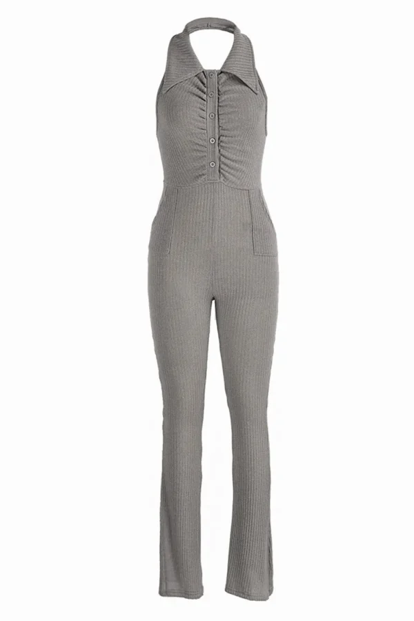 Sexy Casual Backless Halter Skinny Jumpsuits