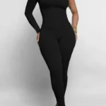 Casual Backless Oblique Collar Skinny Jumpsuit