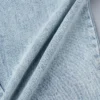 Blue Sweet Pocket Frenulum Buckle Turndown Collar Regular Jumpsuits