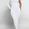 Casual Backless Oblique Collar Skinny Jumpsuit