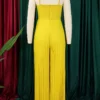 Casual Flower Shape Spaghetti Strap Loose Jumpsuits