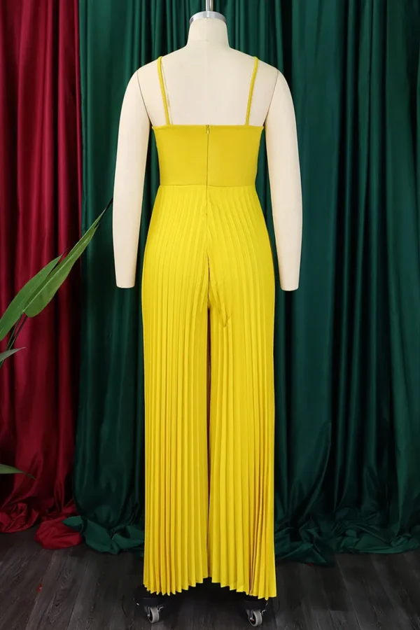 Casual Flower Shape Spaghetti Strap Loose Jumpsuits