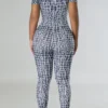 Black Casual Zipper O Neck Skinny Jumpsuits