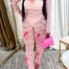 Sexy Hot See-Through Bow Decor O Neck Skinny Jumpsuits