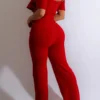 Casual Off the Shoulder Boot Cut Jumpsuits