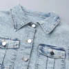 Blue Sweet Pocket Frenulum Buckle Turndown Collar Regular Jumpsuits