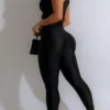 Street Oblique Collar Skinny Jumpsuits