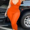 Casual Zipper Halter Skinny Jumpsuits