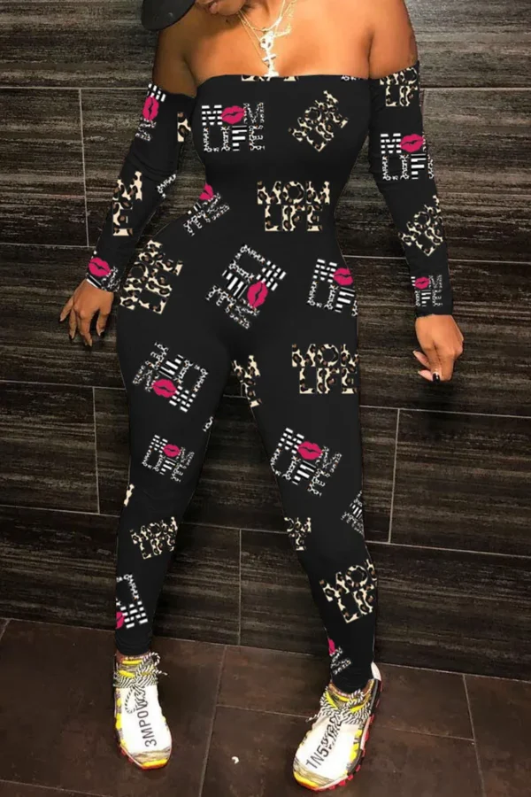 Sexy Strapless Regular Jumpsuits