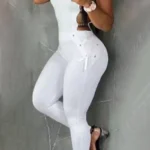 Street Hollowed Out U Neck Tank Skinny Jumpsuits