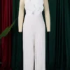 Casual Flower Shape Spaghetti Strap Loose Jumpsuits