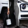 Black Casual Basic O Neck Skinny Jumpsuits