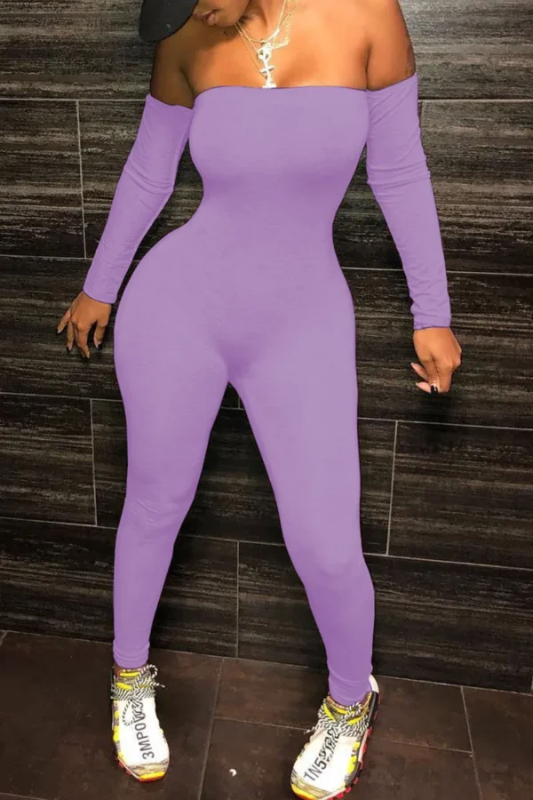 Sexy Strapless Regular Jumpsuits