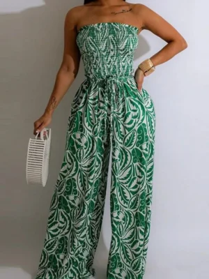 Sexy Casual Strapless Bodycon Jumpsuit