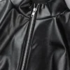 Black Casual Zipper Collar Skinny Jumpsuits