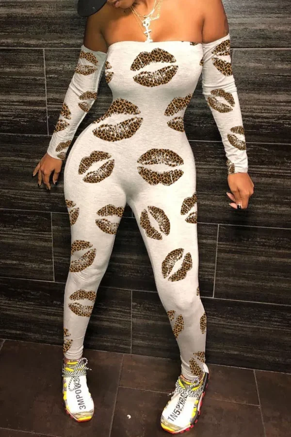 Sexy Strapless Regular Jumpsuits
