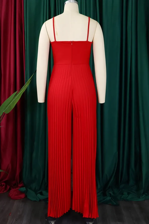 Casual Flower Shape Spaghetti Strap Loose Jumpsuits