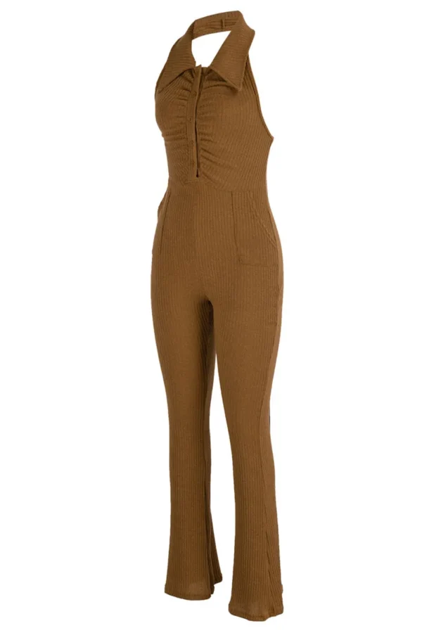 Sexy Casual Backless Halter Skinny Jumpsuits