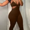 Sexy Hollowed Out Spaghetti Strap Regular Jumpsuit