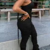Fashion street Draped Sleeveless O Neck Jumpsuits