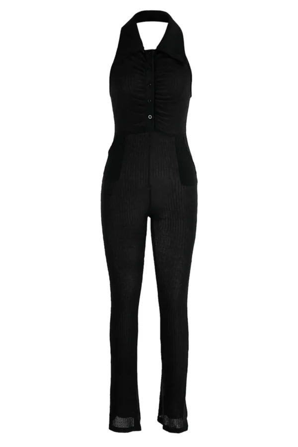 Sexy Casual Backless Halter Skinny Jumpsuits