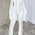 Black Street Ripped Backless Off the Shoulder Regular Jumpsuits