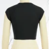 Black Casual Print Basic O Neck T-Shirts
