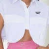 Casual Print Letter Turndown Collar Tops