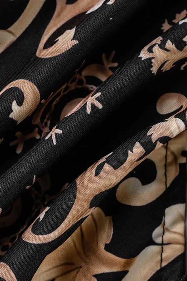 Elegant Print Backless Half A Turtleneck Tops