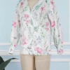 Casual Print V Neck Tops