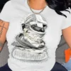 Street Figure Print O Neck T-Shirts