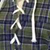 Plaid Print Hollowed Out Turndown Collar Tops