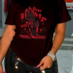 Vintage Print O Neck T-Shirts