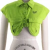 Casual Print Letter Turndown Collar Tops
