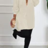 Sequins Shirt Collar Shirt Dress