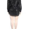 Sequins Shirt Collar Shirt Dress
