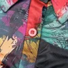 Multicolor Casual Print Shirt Collar Tops